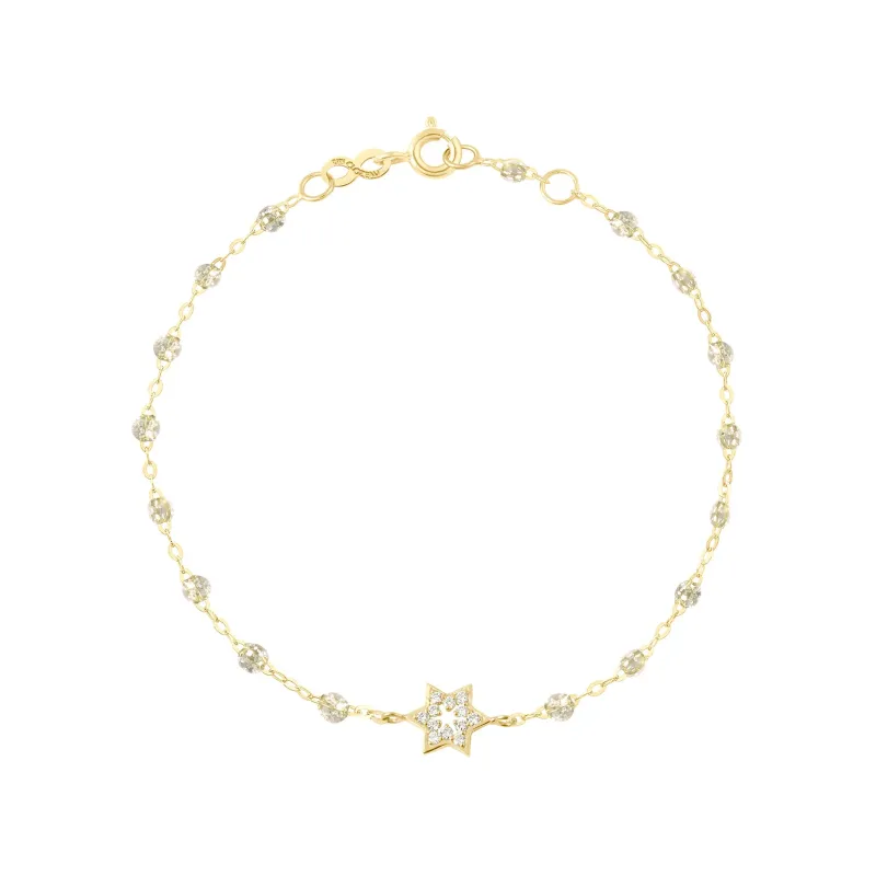 Star of David Classic Gigi Sparkle diamond bracelet, Yellow Gold, 6.7" made by Gigi Clozeau