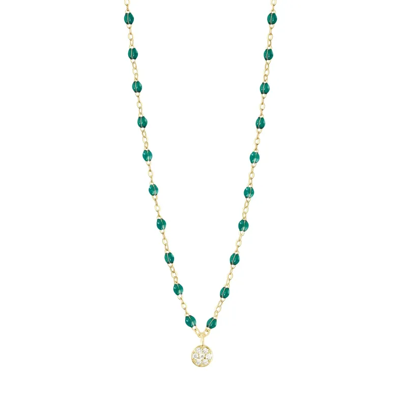Puce Classic Gigi Emerald diamond necklace, Yellow Gold, 16.5" made by Gigi Clozeau