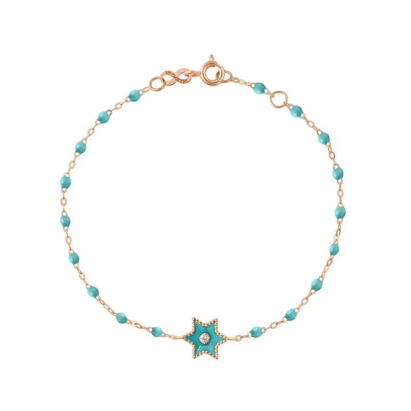 Étoile Diamond Bracelet, Turquoise Green, Rose Gold, 6.7" made by Gigi Clozeau