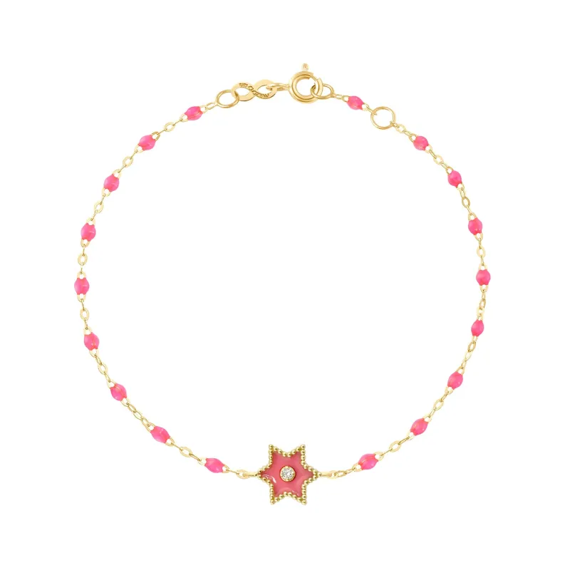 Étoile Diamond Bracelet, Pink, Yellow Gold, 6.7" made by Gigi Clozeau