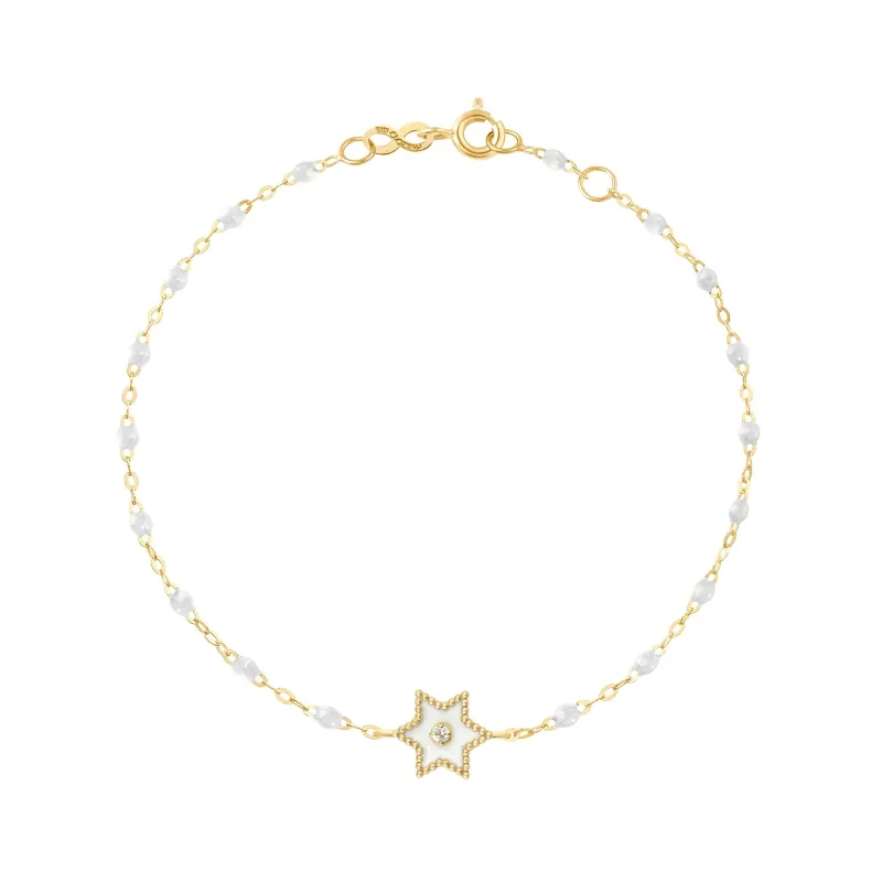 Étoile Diamond Bracelet, White, Yellow Gold, 6.7" made by Gigi Clozeau