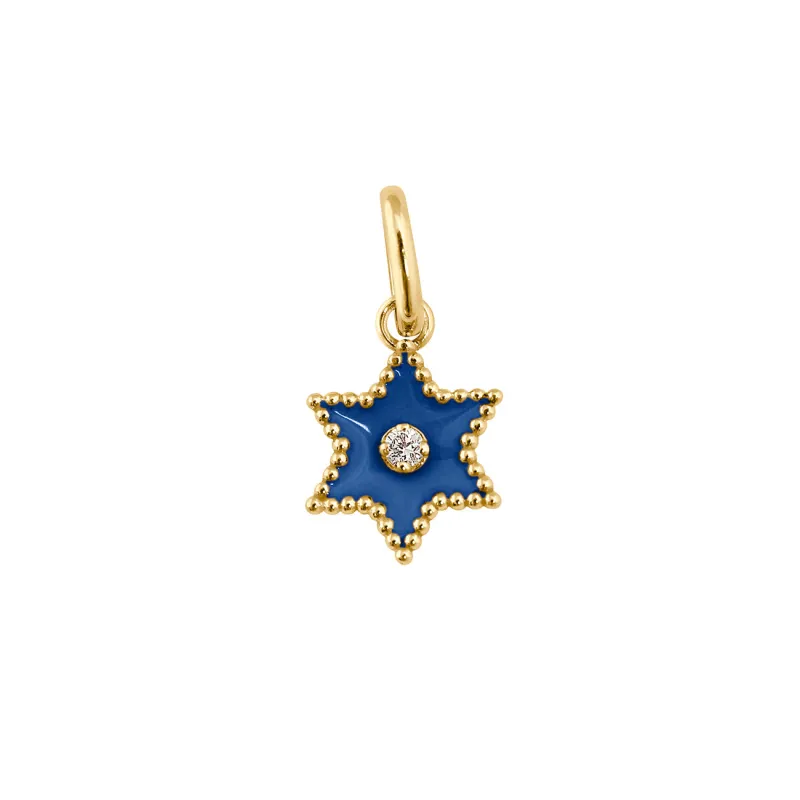 Étoile Diamond Pendant, Lapis, Yellow Gold made by Gigi Clozeau