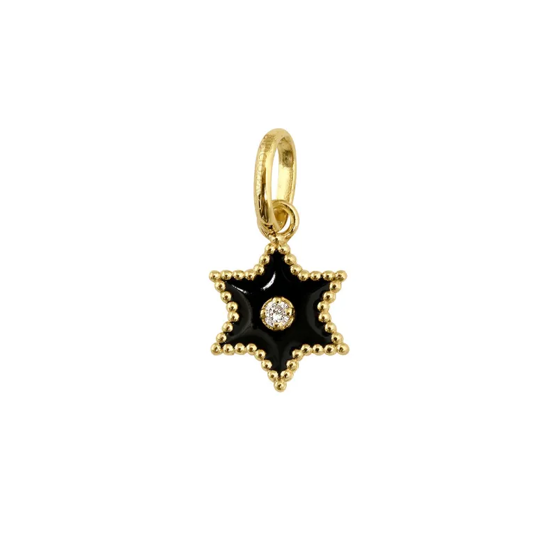 Étoile Diamond Pendant, Black, Yellow Gold made by Gigi Clozeau