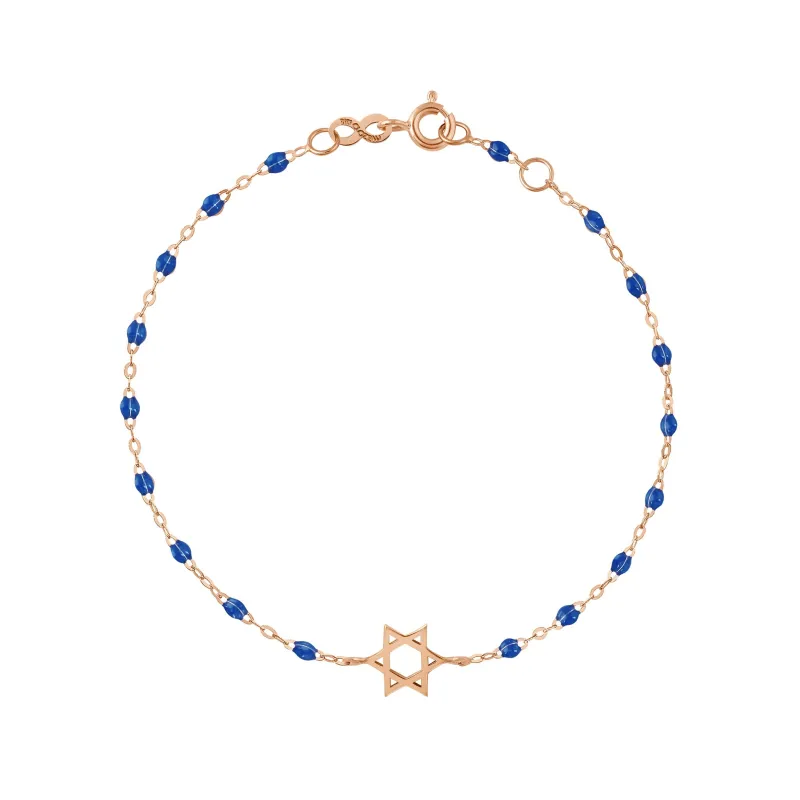 Star of David Bracelet, Sapphire, Rose Gold, 6.7" made by Gigi Clozeau