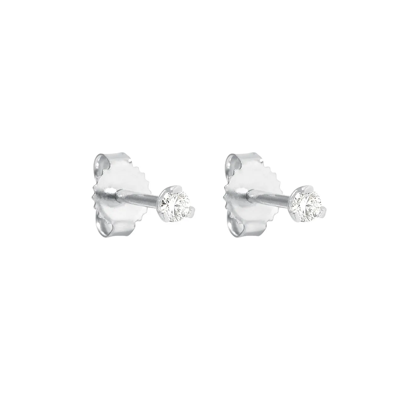 Mini Diamond Stud Earrings, White Gold sold by Gigi Clozeau