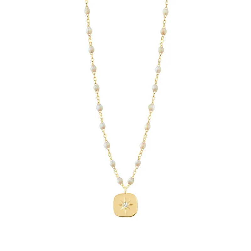 Miss Gigi Opal diamond necklace, Yellow Gold, 16.5" made by Gigi Clozeau