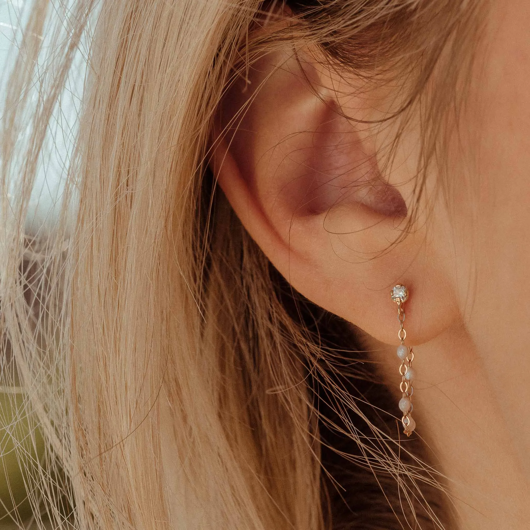 Gigi Supreme Diamond earrings, Opal, Yellow Gold sold by Gigi Clozeau product image thumbnail 2