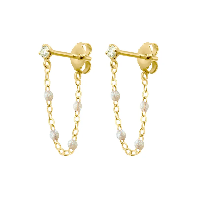 Gigi Supreme Diamond earrings, Opal, Yellow Gold made by Gigi Clozeau