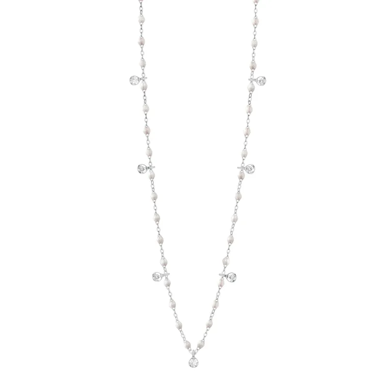 Gigi Supreme Classic 7 Diamond Necklace, Opal, White Gold, 19.7" made by Gigi Clozeau