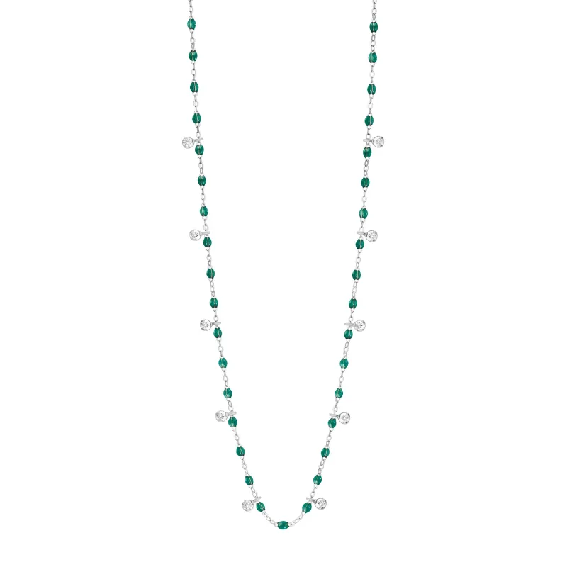 Gigi Supreme Classic 10 Diamond Necklace, Emerald, White Gold, 23.6" made by Gigi Clozeau