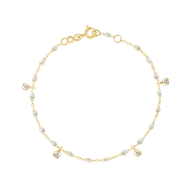 Gigi Supreme 4 Diamond Bracelet, Opal, Yellow Gold, 6.7" made by Gigi Clozeau