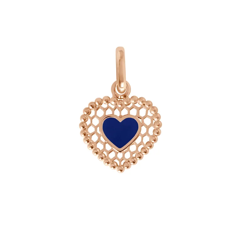 Lapis Lace Heart Pendant, Rose Gold made by Gigi Clozeau