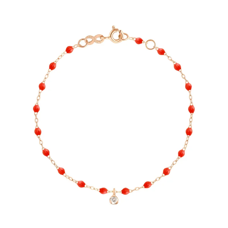 Gigi Supreme 1 Diamond Bracelet, Coral, Rose Gold, 6.7" made by Gigi Clozeau