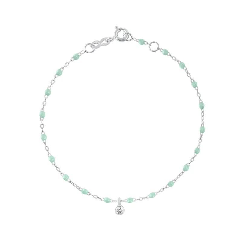 Gigi Supreme 1 Diamond Bracelet, Jade, White Gold, 6.7" made by Gigi Clozeau