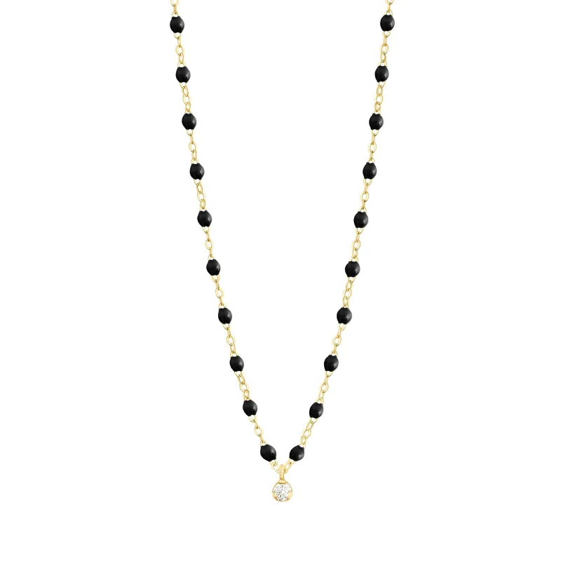 Gigi Supreme Classic 1 Diamond Necklace, Black, Yellow Gold, 16.5" made by Gigi Clozeau