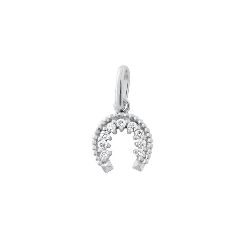 Diamond Horseshoe Pendant, White Gold made by Gigi Clozeau