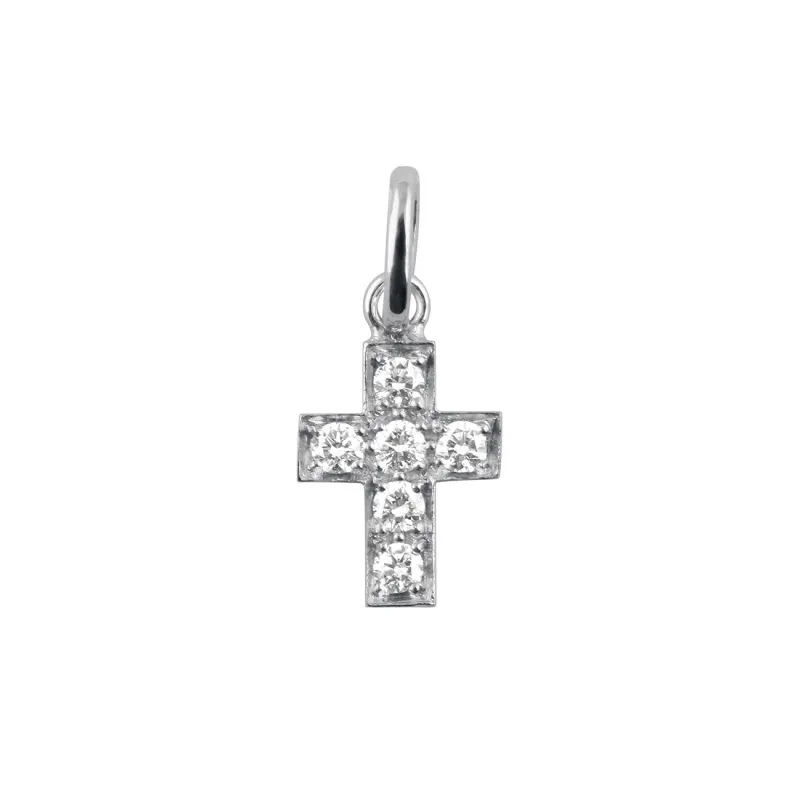 Cross diamond Pendant, White Gold made by Gigi Clozeau