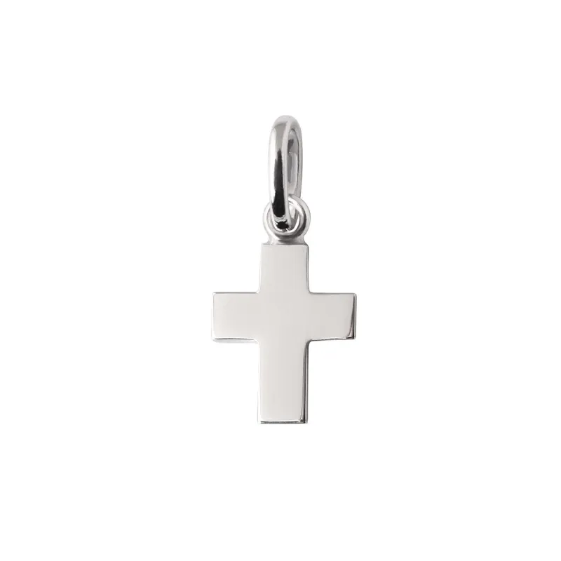 Cross Charm White Gold, pendant made by Gigi Clozeau
