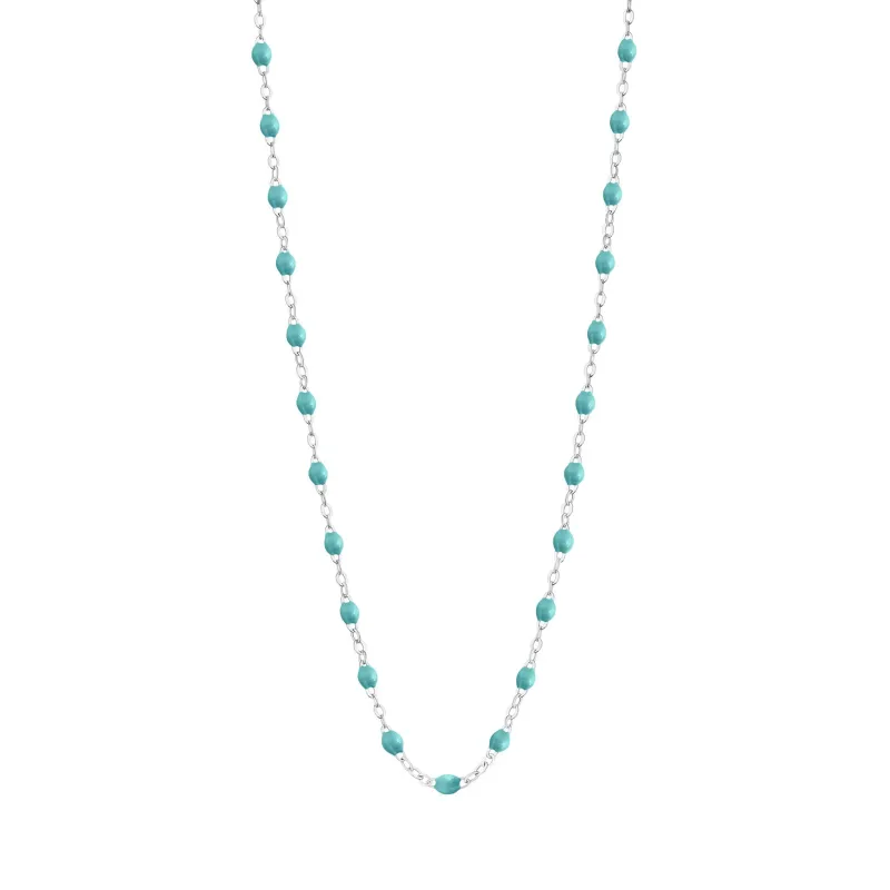 Classic Gigi Turquoise Green necklace, White Gold, 17.7" made by Gigi Clozeau