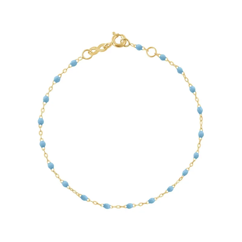 Classic Gigi Turquoise bracelet, Yellow Gold, 5.9" made by Gigi Clozeau