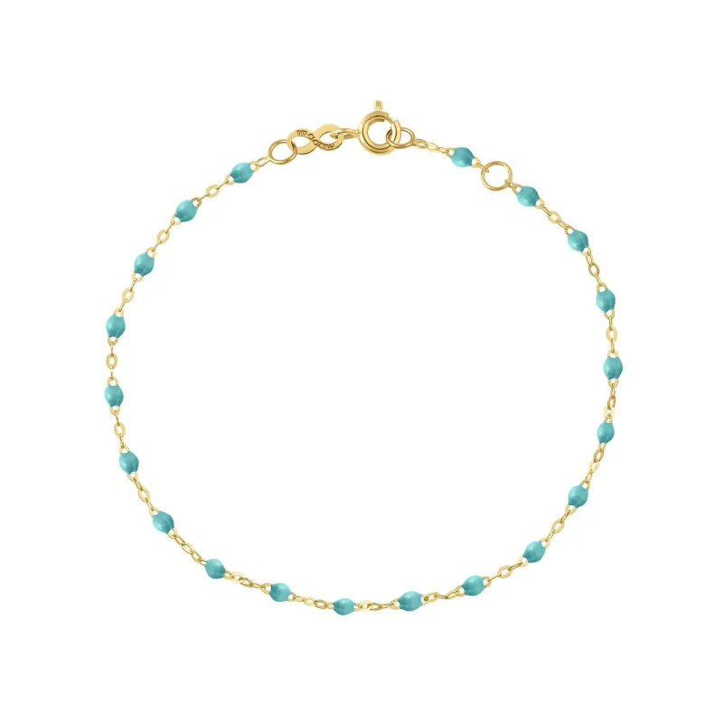 Classic Gigi Turquoise Green bracelet, Yellow Gold, 5.9" made by Gigi Clozeau