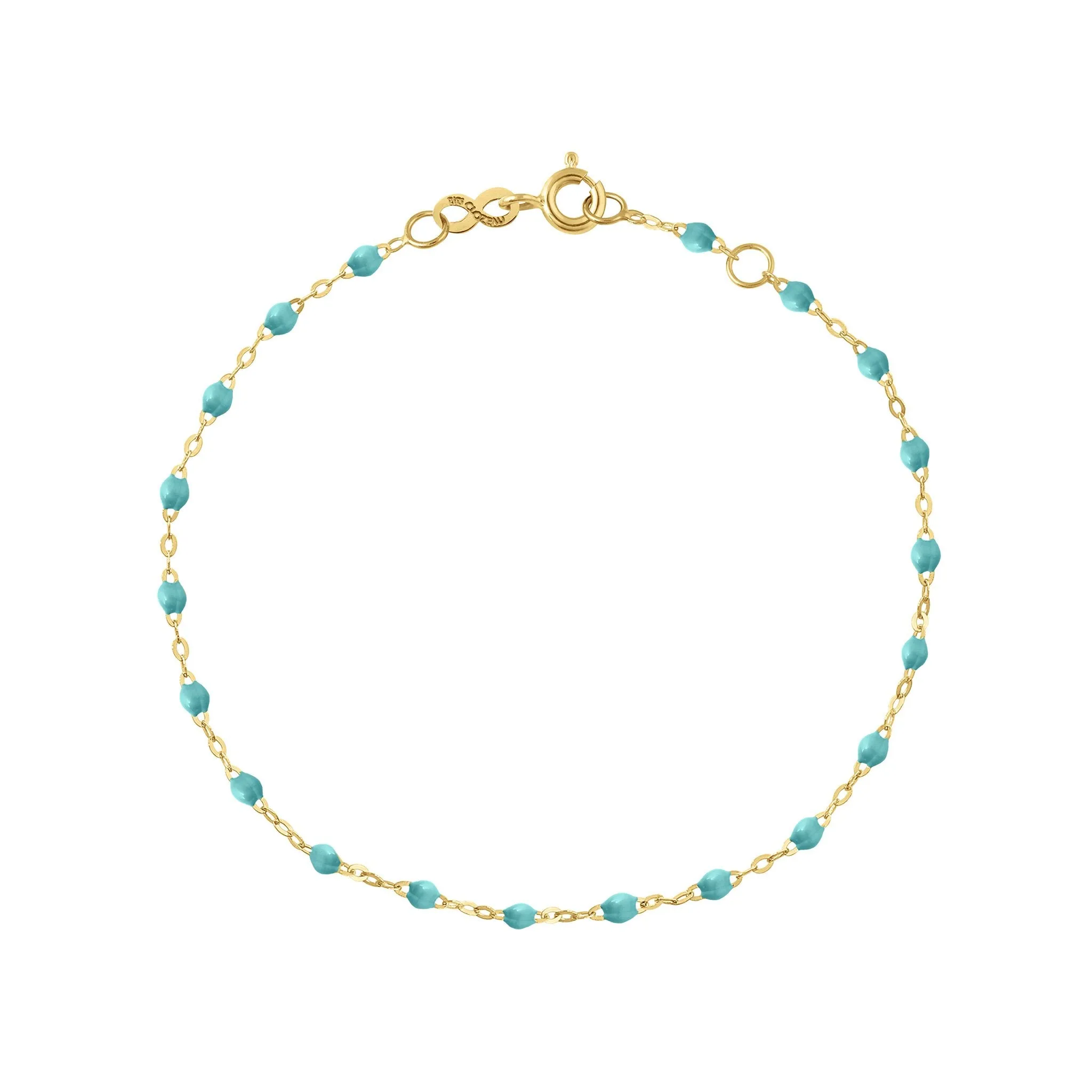 Classic Gigi Turquoise Green bracelet, Yellow Gold, 5.9" sold by Gigi Clozeau