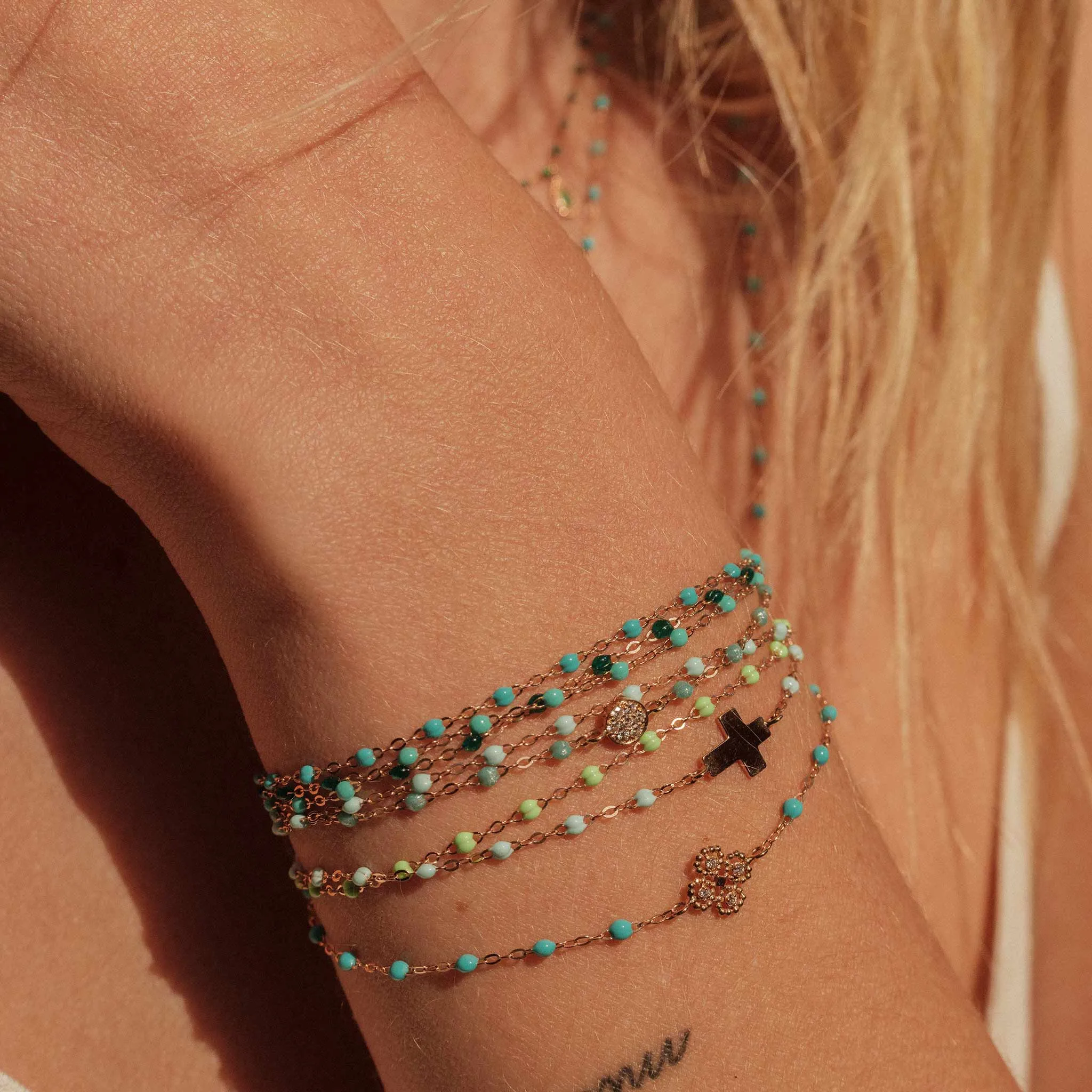Classic Gigi Turquoise Green bracelet, Yellow Gold, 5.9" sold by Gigi Clozeau product image thumbnail 2