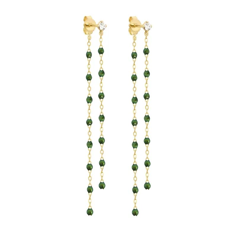 Classic Gigi dangling Scarab diamond earrings, Yellow Gold made by Gigi Clozeau