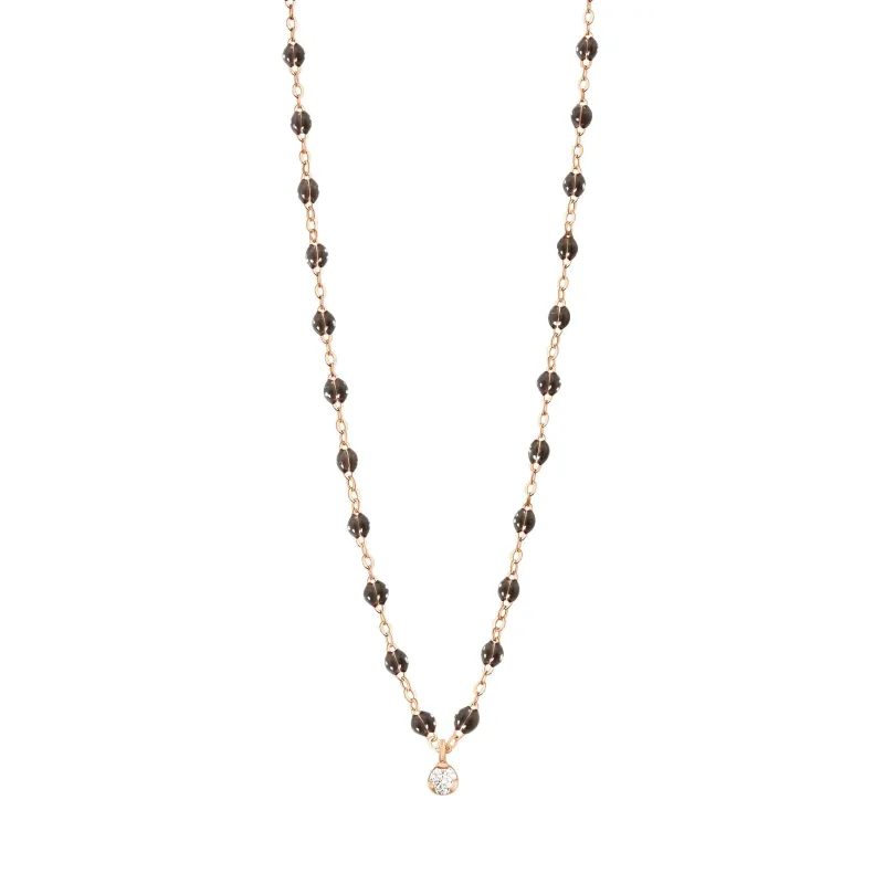 Gigi Supreme Classic 1 Diamond Necklace, Quartz, Rose Gold, 16.5" made by Gigi Clozeau