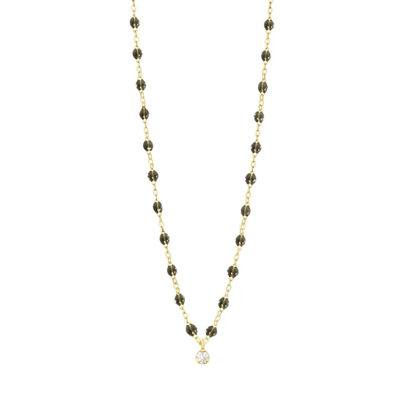 Gigi Supreme Classic 1 Diamond Necklace, Quartz, Yellow Gold, 16.5" made by Gigi Clozeau