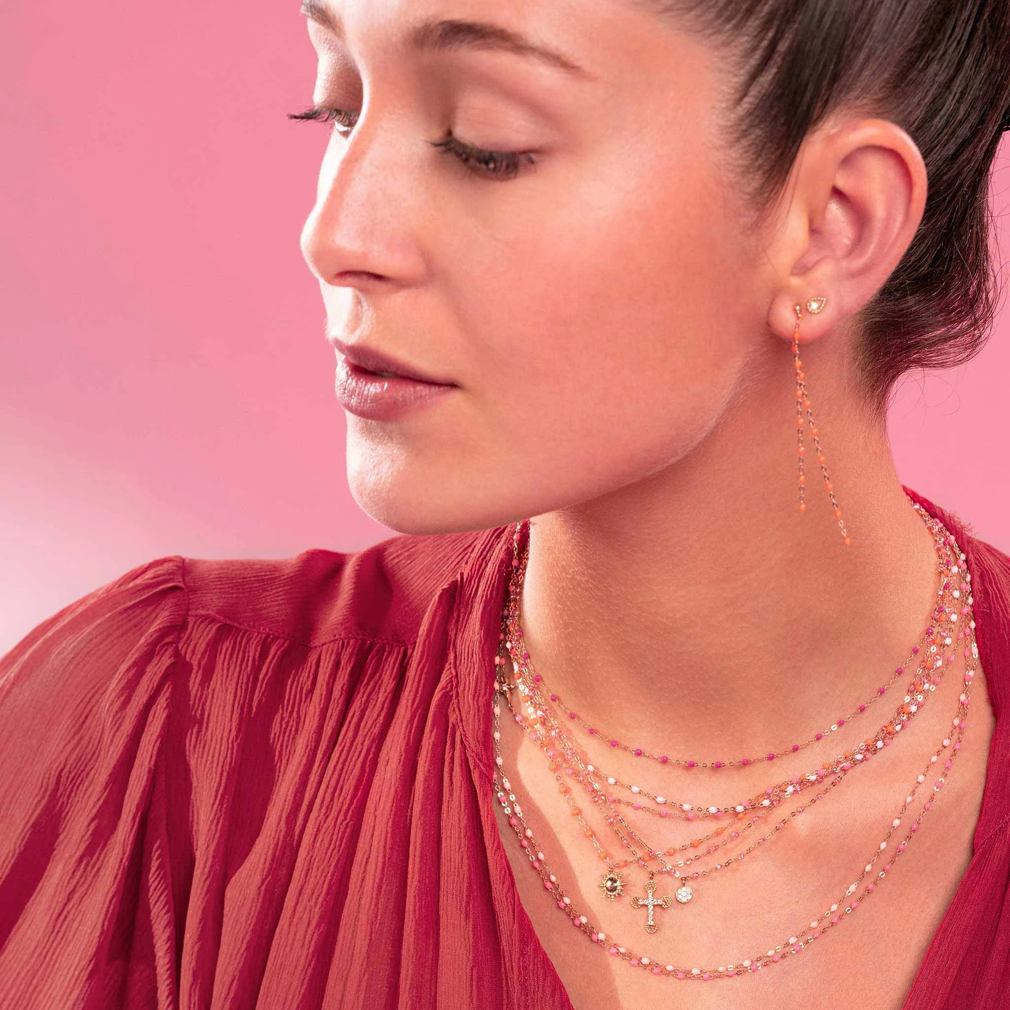 Puce Classic Gigi Rosée diamond necklace, Rose Gold, 16.5" sold by Gigi Clozeau product image thumbnail 2