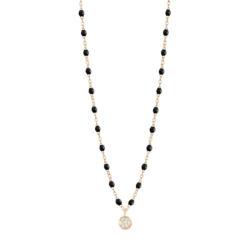 Puce Classic Gigi Black diamond necklace, Rose Gold, 16.5" made by Gigi Clozeau