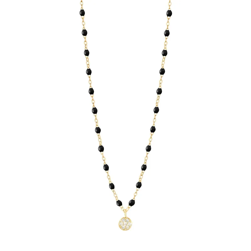 Puce Classic Gigi Black diamond necklace, Yellow Gold, 16.5" made by Gigi Clozeau