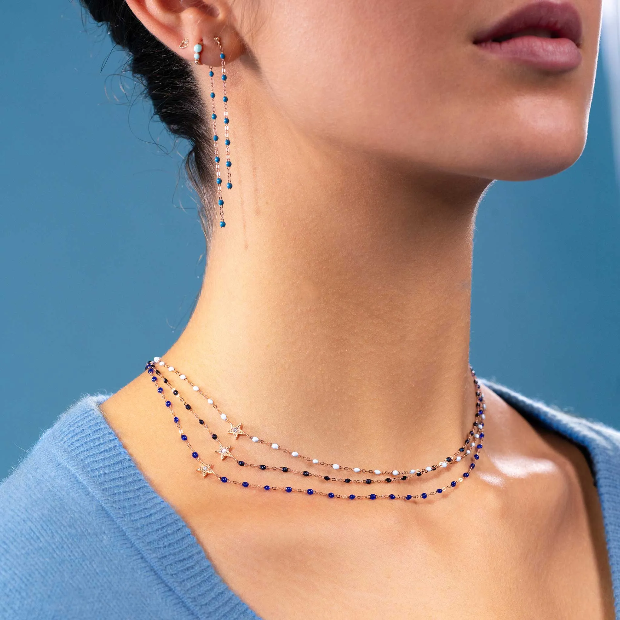 Star Classic Gigi White diamond necklace, Rose Gold, 16.5" sold by Gigi Clozeau product image thumbnail 2