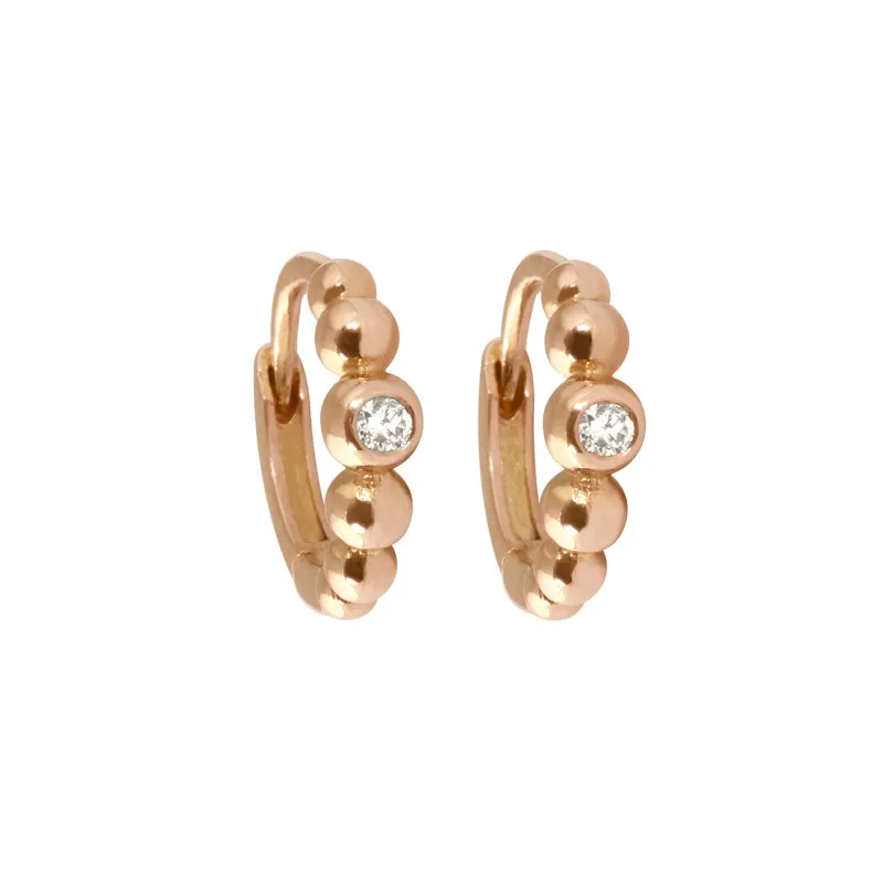 Lucky diamond hoops, Rose Gold made by Gigi Clozeau
