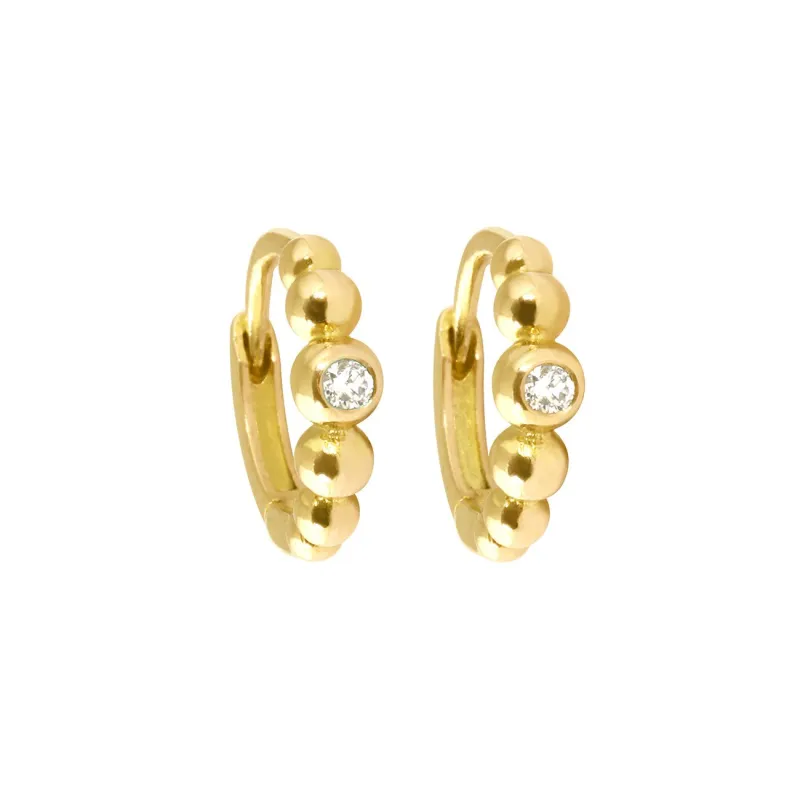 Lucky diamond hoops, Yellow Gold made by Gigi Clozeau