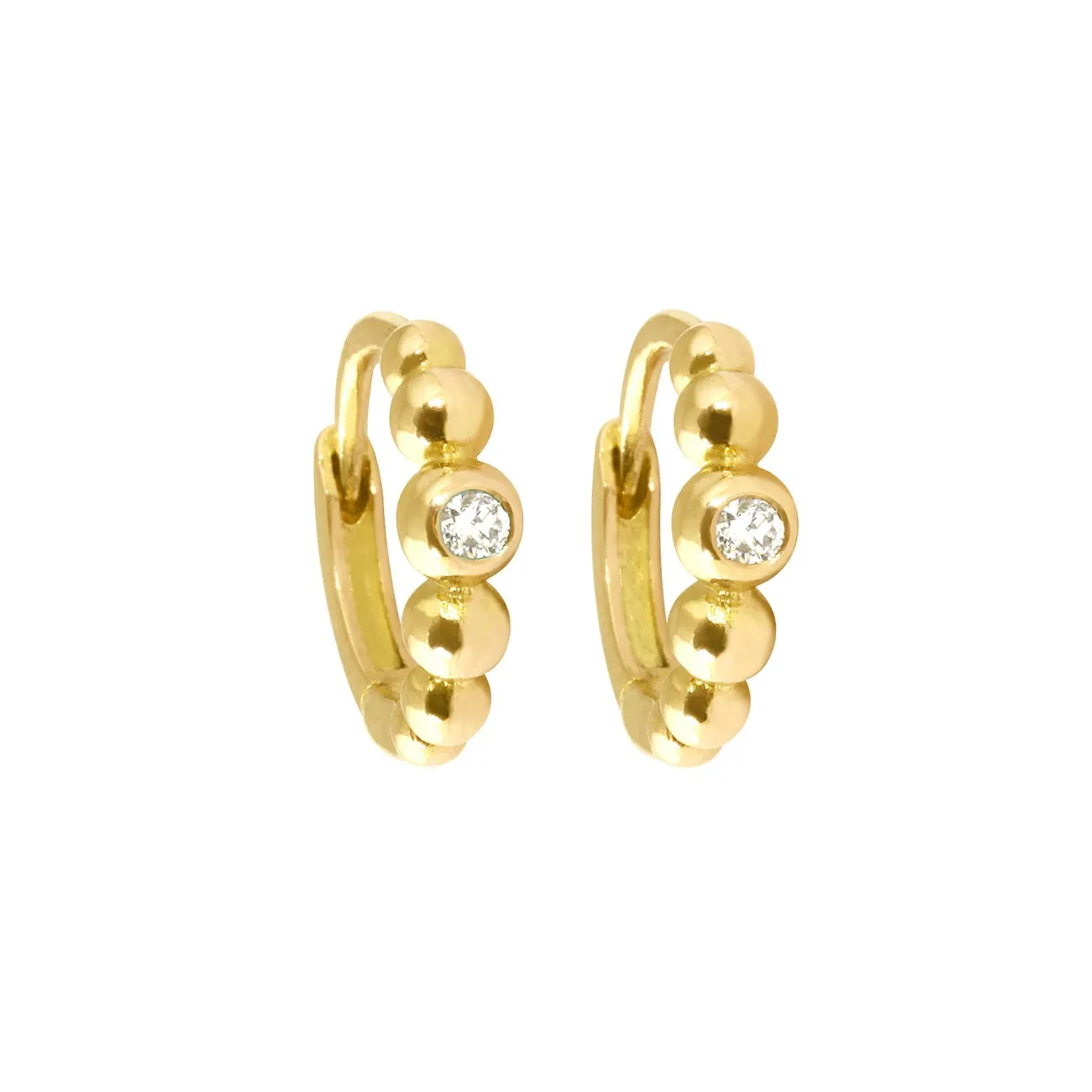 Lucky diamond hoops, Yellow Gold sold by Gigi Clozeau