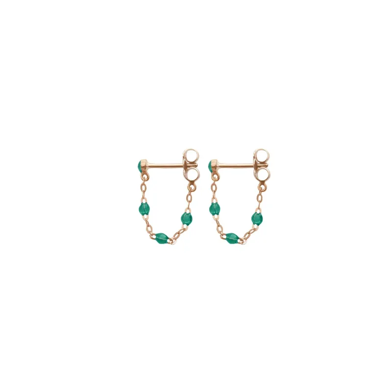 Classic Gigi Emerald earrings, Rose Gold made by Gigi Clozeau