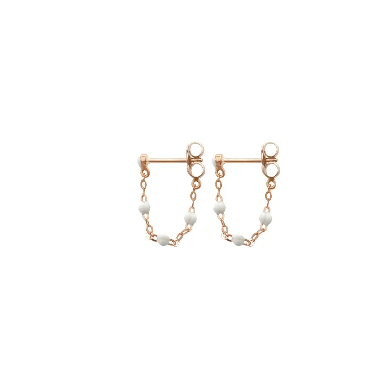 Classic Gigi White earrings, Rose Gold made by Gigi Clozeau