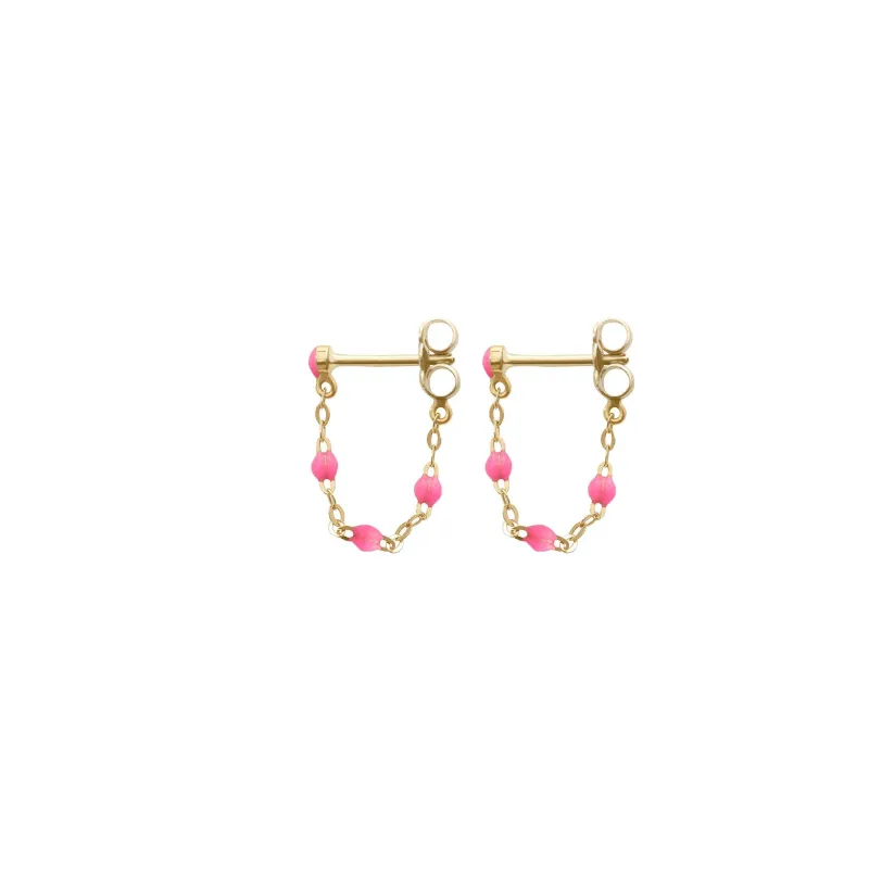 Classic Gigi Pink earrings, Yellow Gold made by Gigi Clozeau