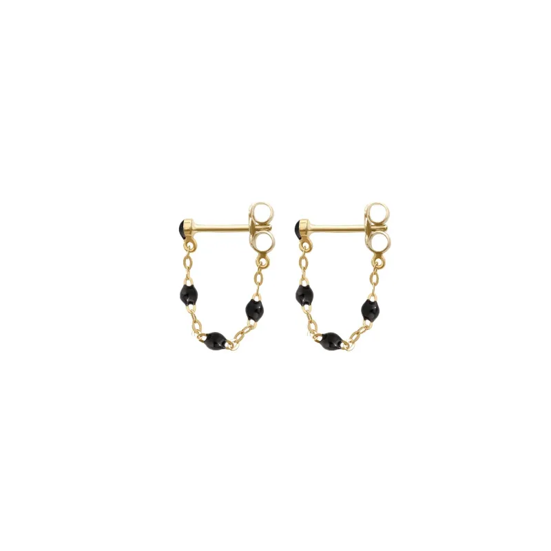 Classic Gigi Black earrings, Yellow Gold made by Gigi Clozeau