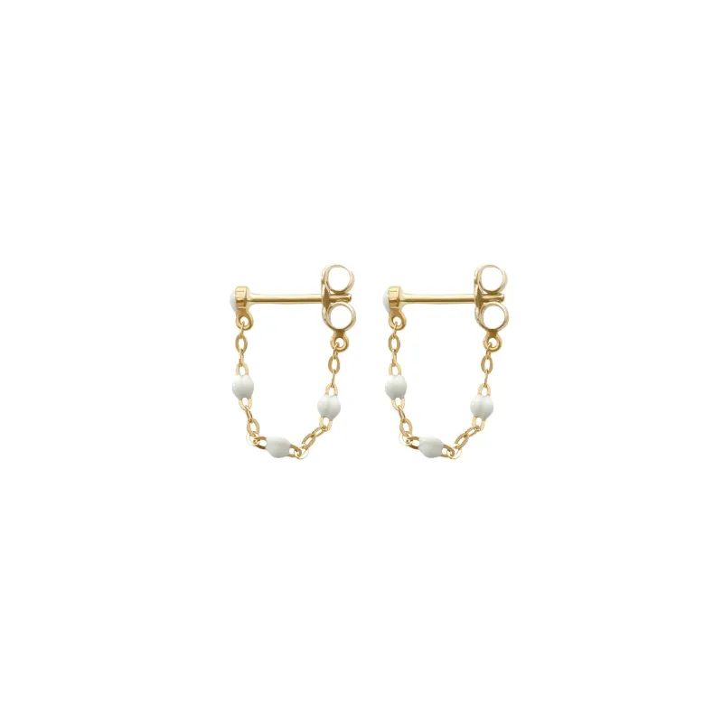 Classic Gigi White earrings, Yellow Gold made by Gigi Clozeau