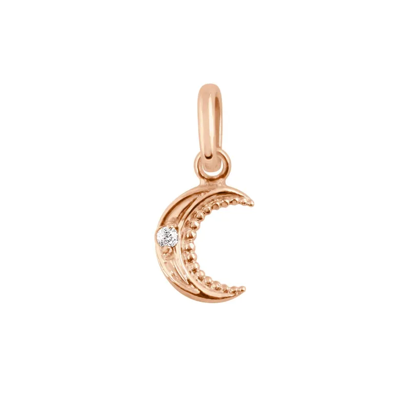 Petite Moon diamond pendant, Rose Gold made by Gigi Clozeau