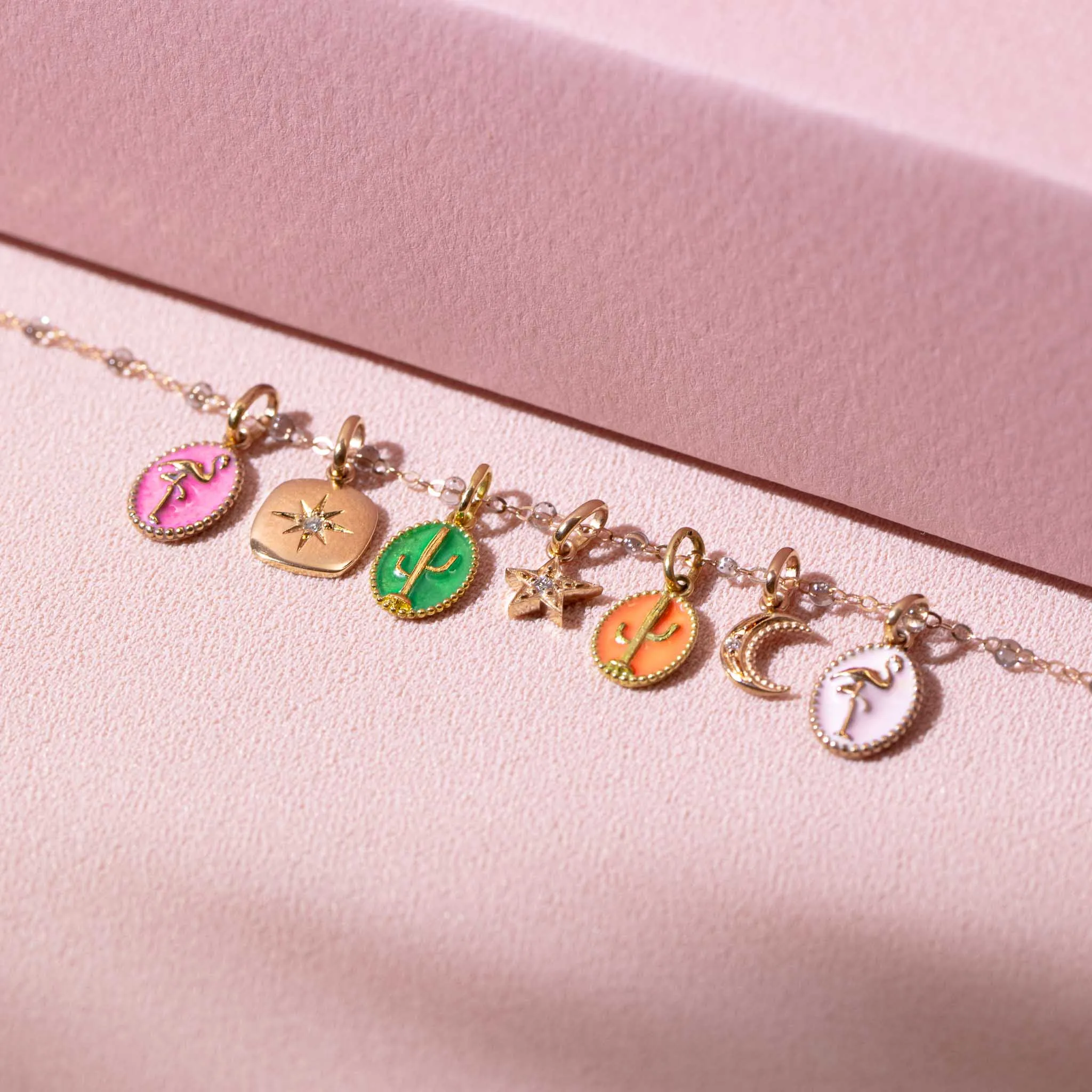 Petite Moon diamond pendant, Rose Gold sold by Gigi Clozeau product image thumbnail 2