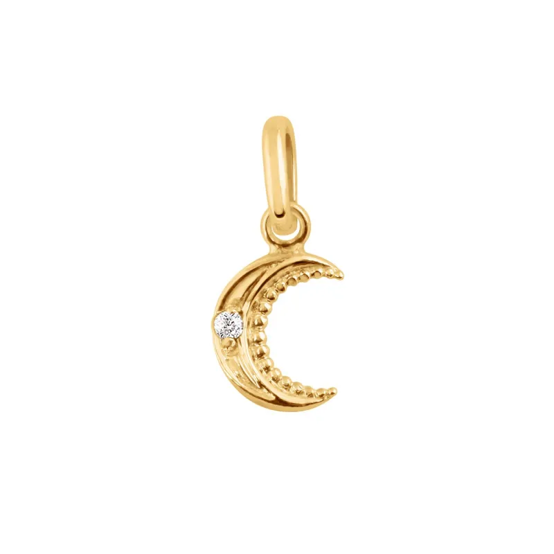 Petite Moon diamond pendant, Yellow Gold made by Gigi Clozeau