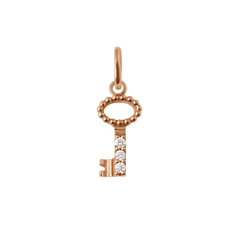Key diamond pendant, Rose Gold made by Gigi Clozeau