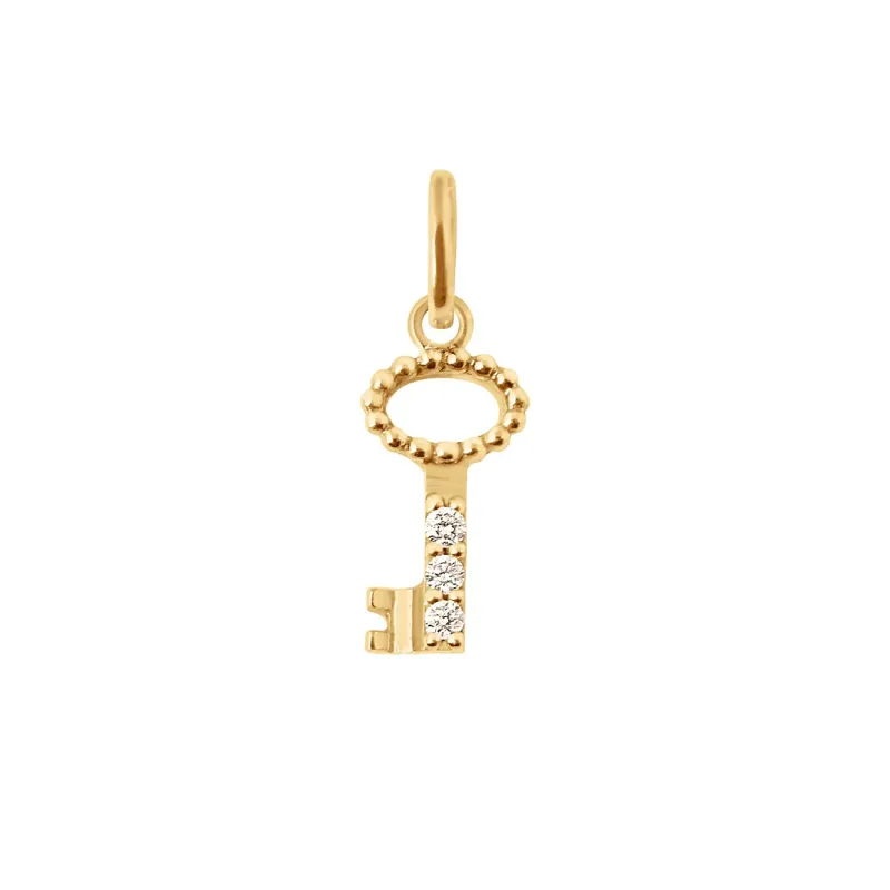 Key diamond pendant, Yellow Gold made by Gigi Clozeau