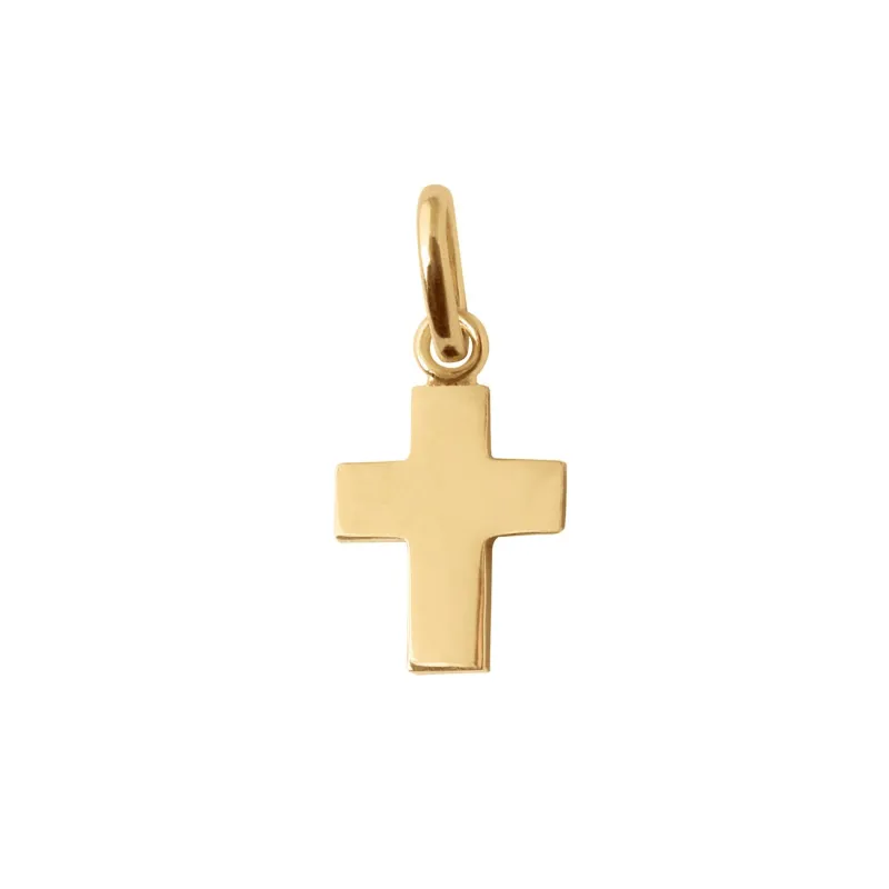 Cross Charm Yellow Gold, pendant made by Gigi Clozeau