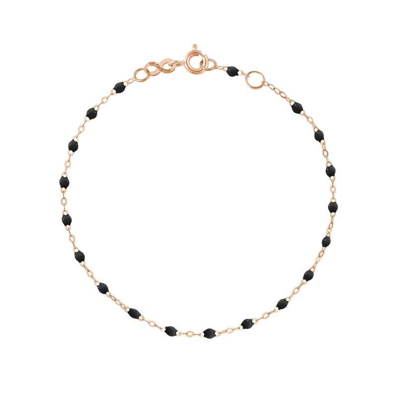 Classic Gigi Black bracelet, Rose Gold, 6.7" made by Gigi Clozeau