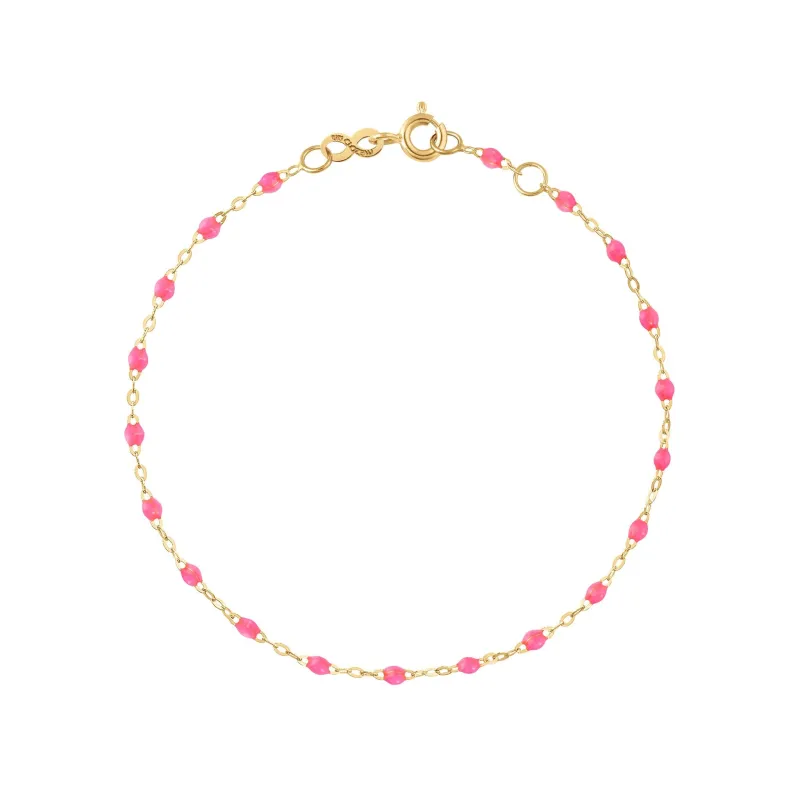 Classic Gigi Pink bracelet, Yellow Gold, 6.7" made by Gigi Clozeau